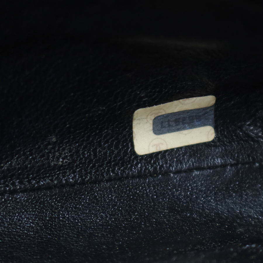 Rare Chanel Vintage Black Lambskin CC Turn Lock Double Quilted Shoulder Bag