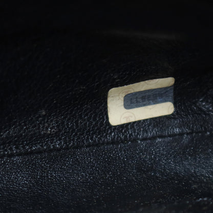 Rare Chanel Vintage Black Lambskin CC Turn Lock Double Quilted Shoulder Bag