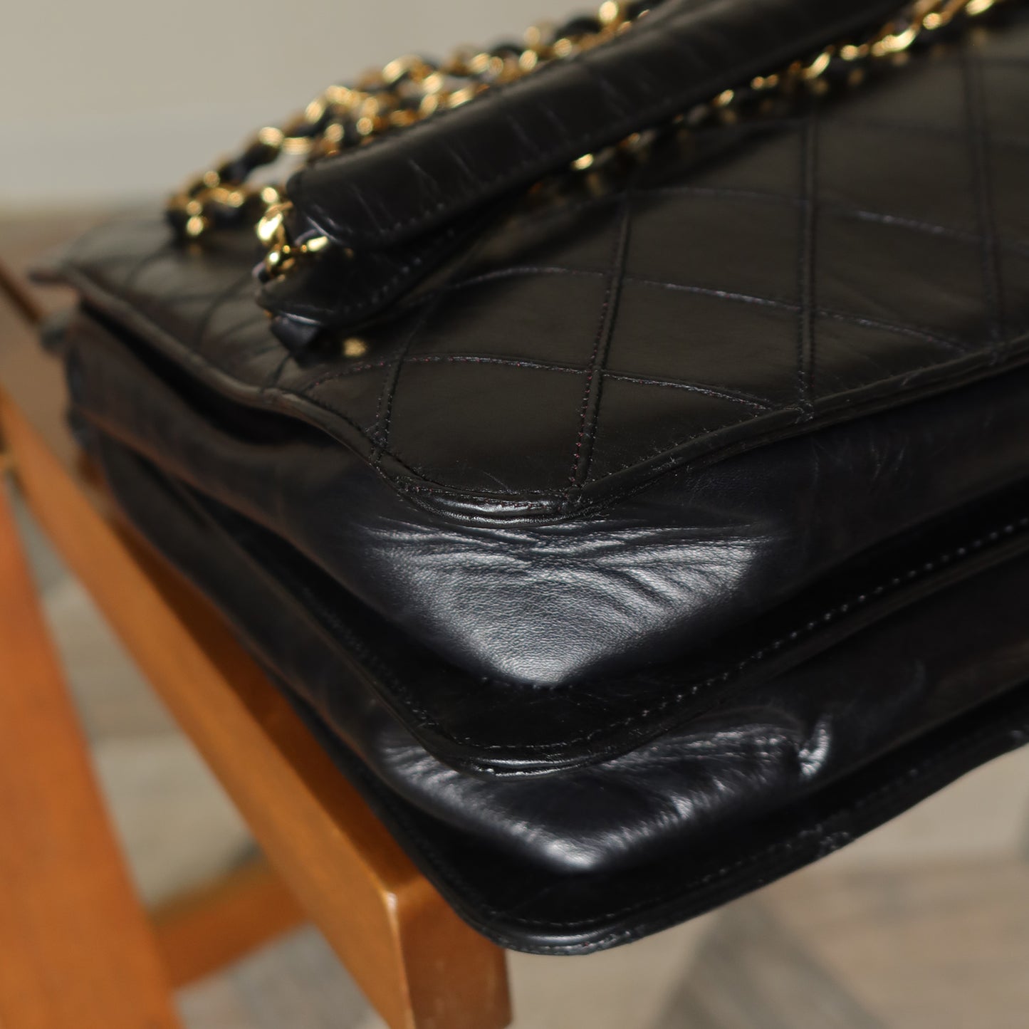 Chanel Vintage Matelasse Double Chain Travel and Work Shoulder Bag