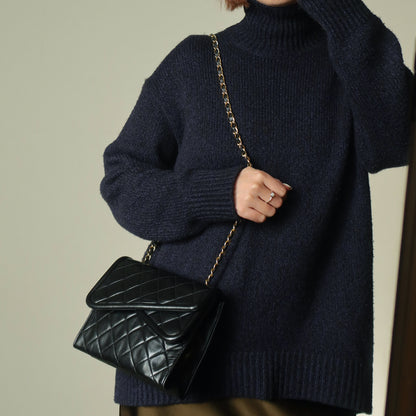 Chanel Vintage Black Lambskin Diamond quilted Tassel Asymmetrical Double Flap Bag