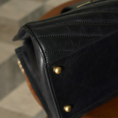 Chanel Vintage Black Lambskin 2.55 Chevron Gabrielle 2way Shoulder Bag