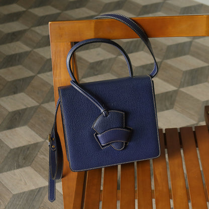 Loewe Vintage Royal Blue Grained Calfskin Leather 2way Barcelona Bag