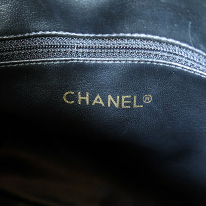 Vintage Chanel Black Lambskin Diamond Quilted CC charm Basket style Shoulder Bag