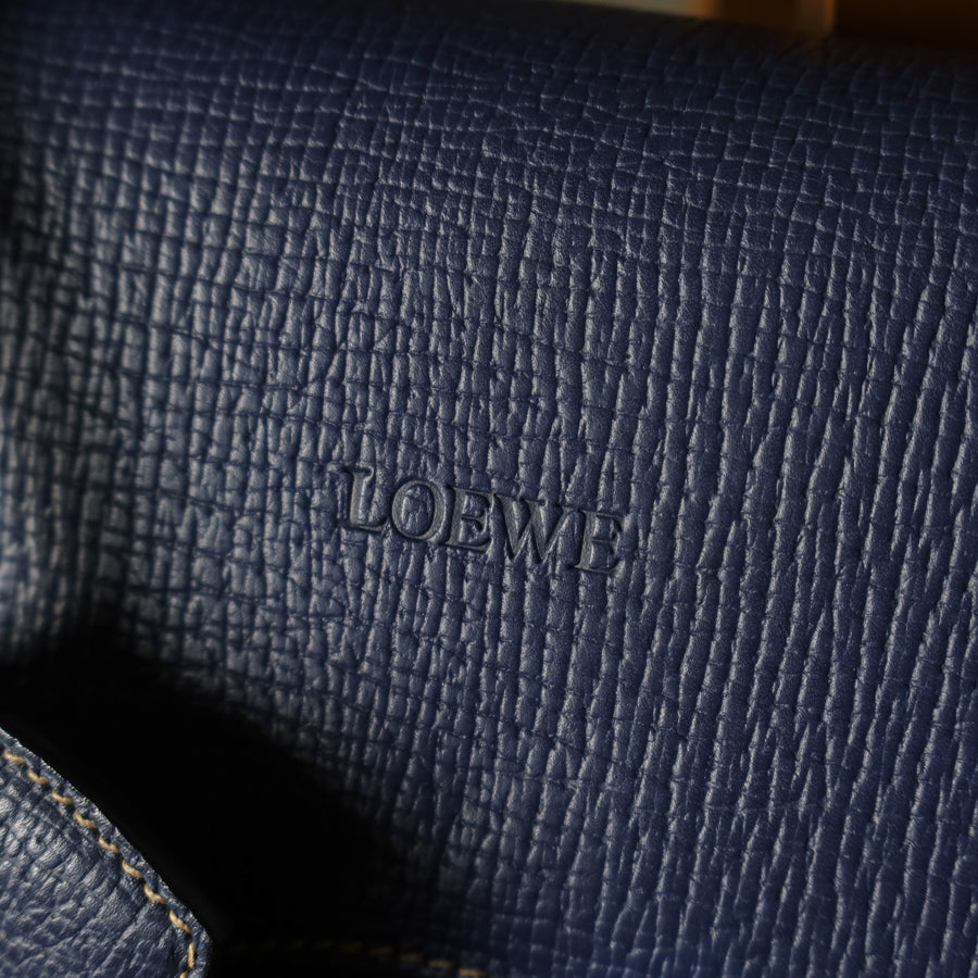 Loewe Vintage Royal Blue Grained Calfskin Leather 2way Barcelona Bag