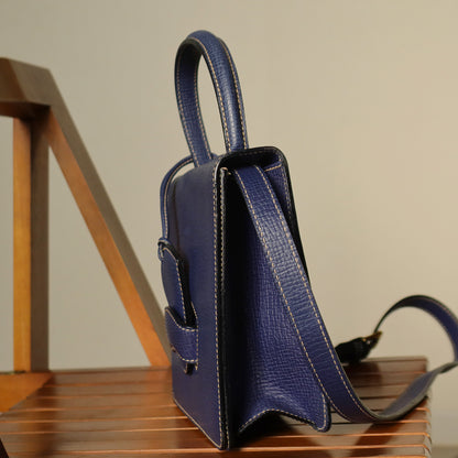 Loewe Vintage Royal Blue Grained Calfskin Leather 2way Barcelona Bag