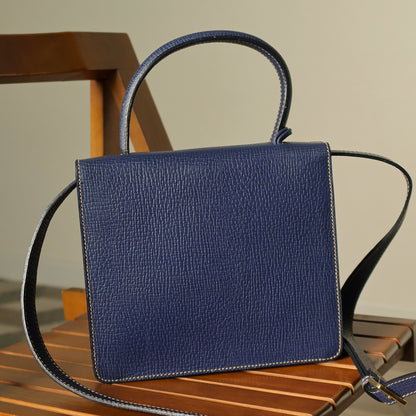 Loewe Vintage Royal Blue Grained Calfskin Leather 2way Barcelona Bag