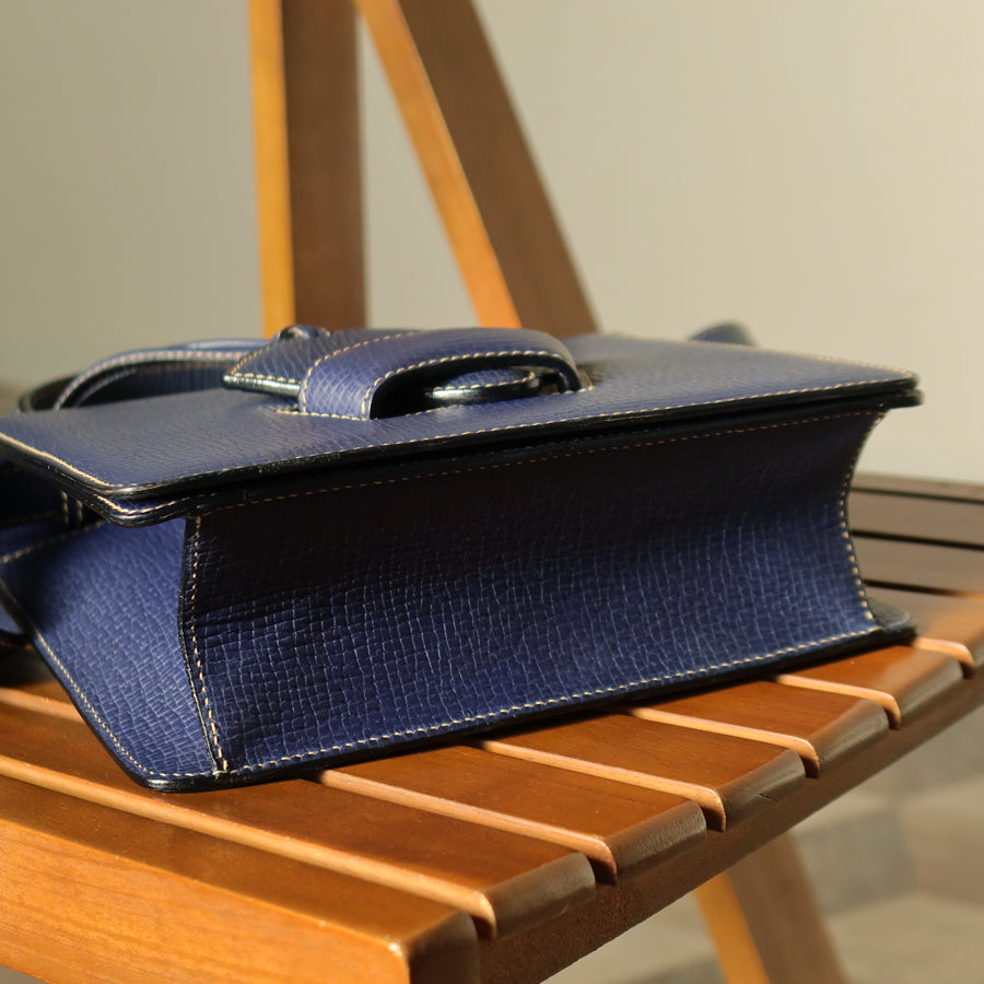 Loewe Vintage Royal Blue Grained Calfskin Leather 2way Barcelona Bag