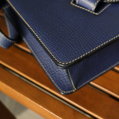 Loewe Vintage Royal Blue Grained Calfskin Leather 2way Barcelona Bag