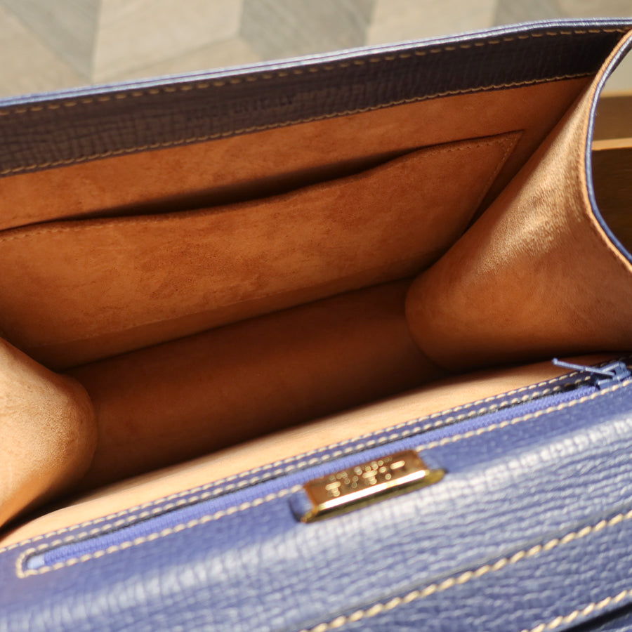 Loewe Vintage Royal Blue Grained Calfskin Leather 2way Barcelona Bag