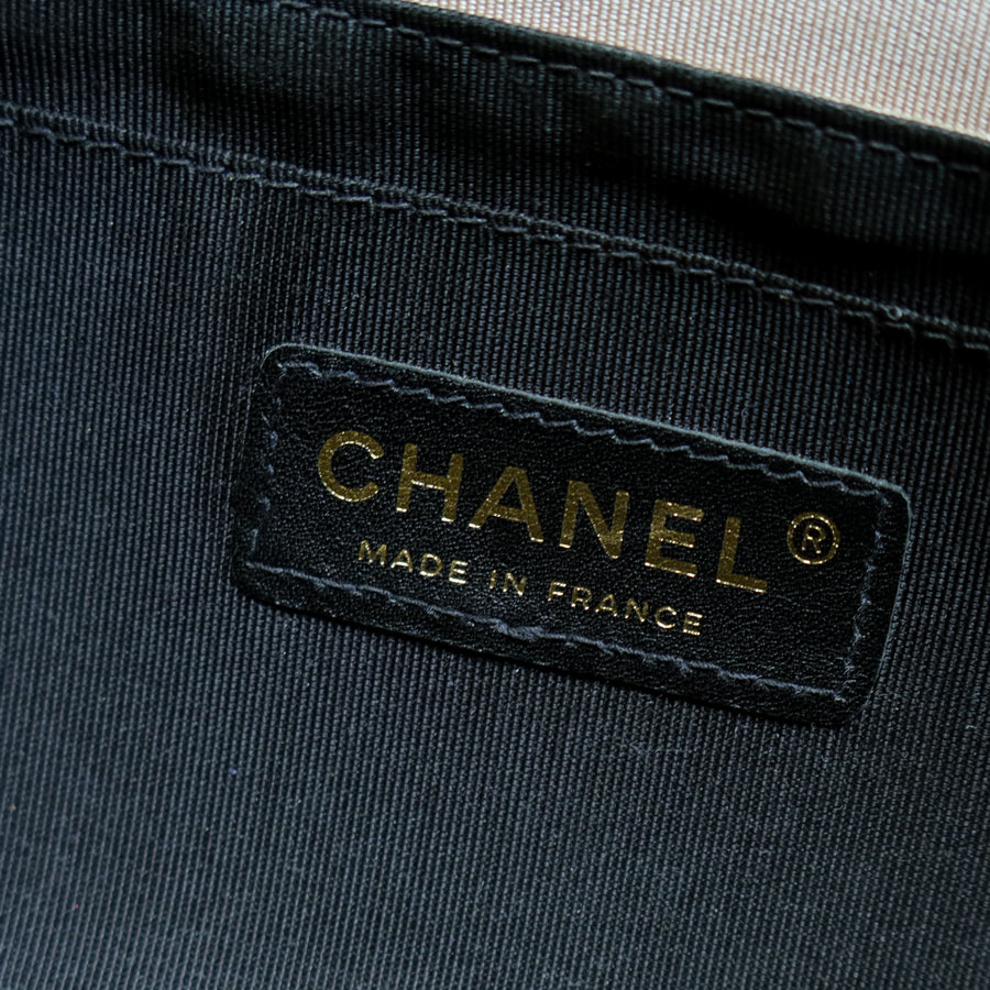 Vintage Chanel Two Tone Chervon wave stitching CC Turn lock Classic Flap Bag