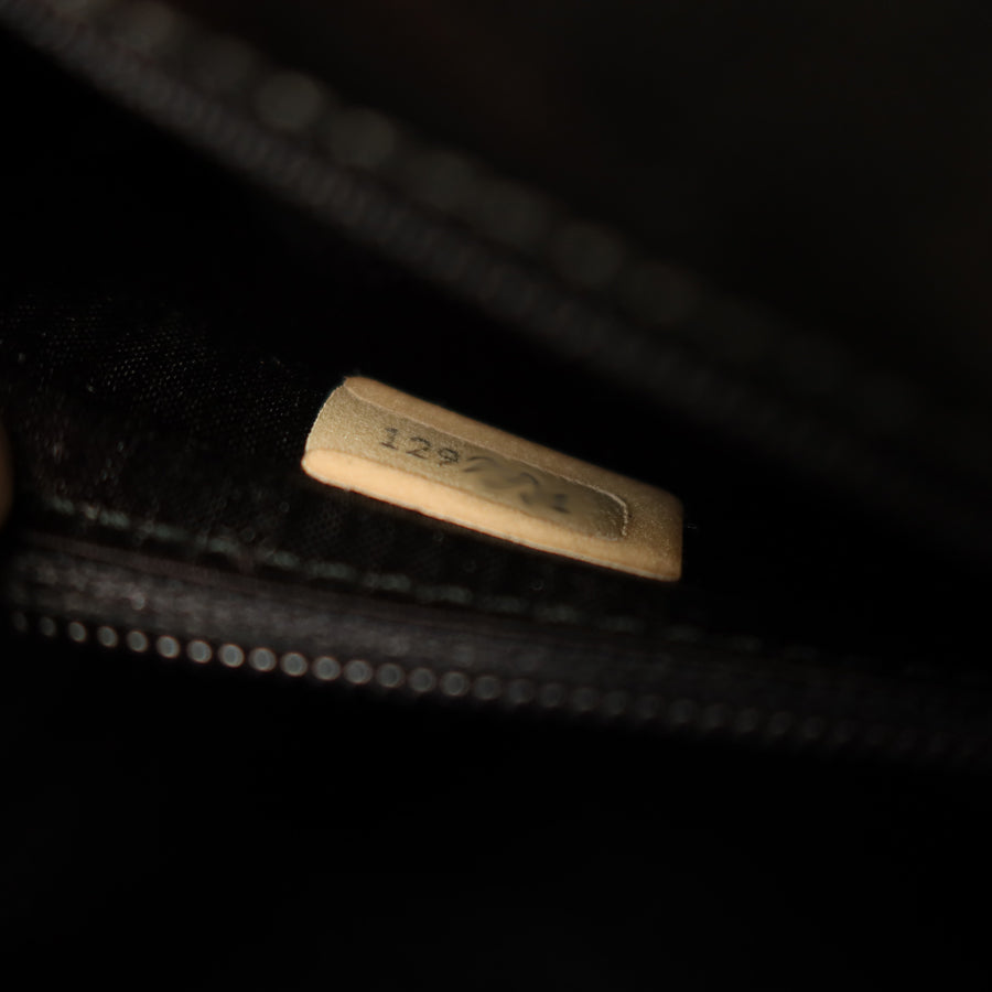 Chanel Vintage Black Lambskin Gold Tassel Asymmetrical Double Flap Bag