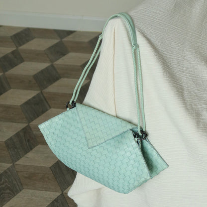 Bottega Veneta Vintage Light Turquoise Blue Intrecciato Origami Shoulder Flap Bag