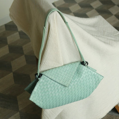 Bottega Veneta Vintage Light Turquoise Blue Intrecciato Origami Shoulder Flap Bag