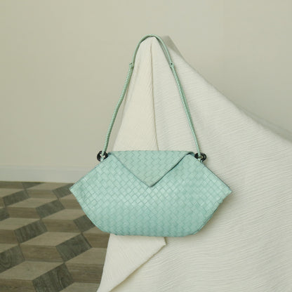 Bottega Veneta Vintage Light Turquoise Blue Intrecciato Origami Shoulder Flap Bag