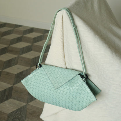 Bottega Veneta Vintage Light Turquoise Blue Intrecciato Origami Shoulder Flap Bag
