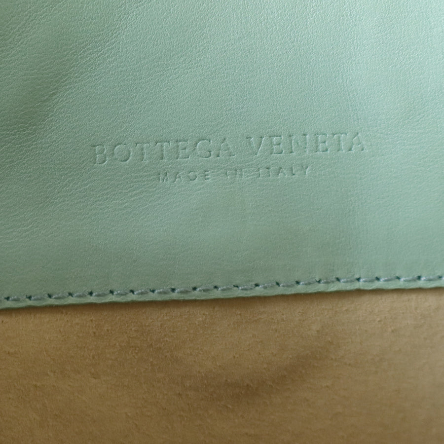 Bottega Veneta Vintage Light Turquoise Blue Intrecciato Origami Shoulder Flap Bag