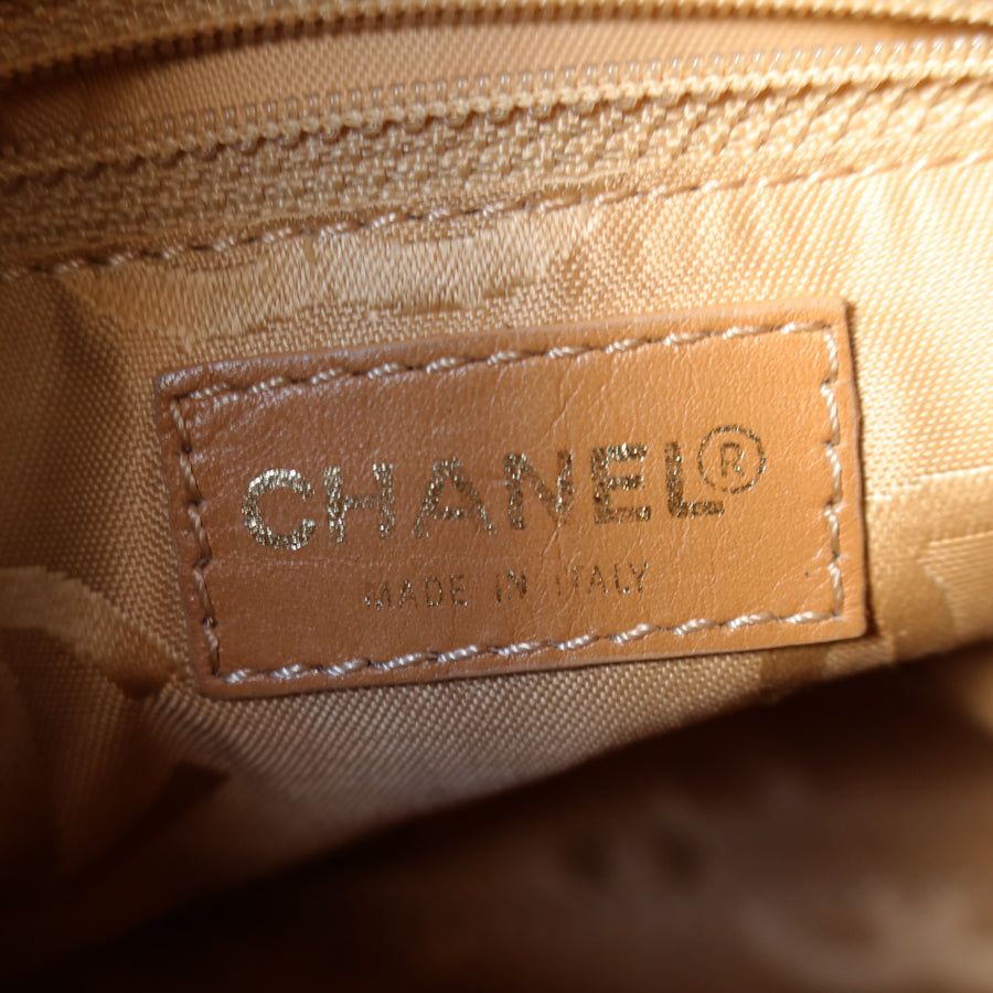 Chanel Vintage Beige Caviar Leather Coco Mark Hobo Shoulder Bag
