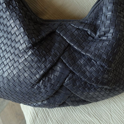 Bottega Veneta Vintage Dusty Blue Intrecciato Leather Veneta Hobo Shoulder Bag