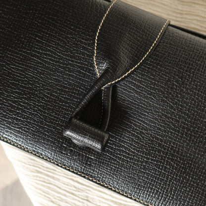 Loewe Vintage Black Grained Leather Twisted Knot Clutch Bag