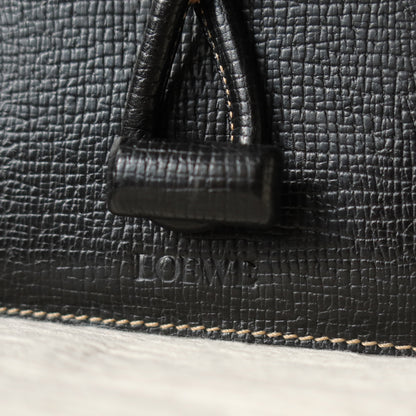 Loewe Vintage Black Grained Leather Twisted Knot Clutch Bag