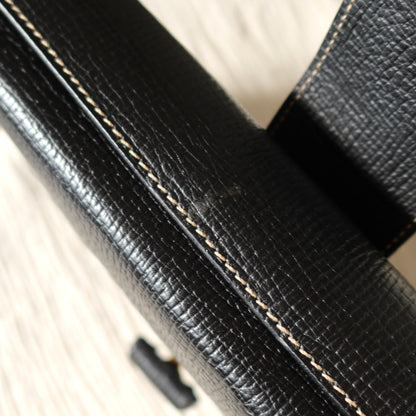 Loewe Vintage Black Grained Leather Twisted Knot Clutch Bag