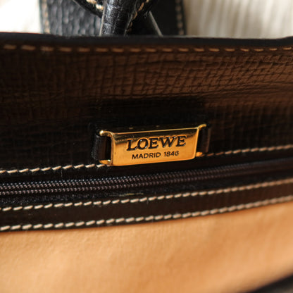 Loewe Vintage Black Grained Leather Twisted Knot Clutch Bag