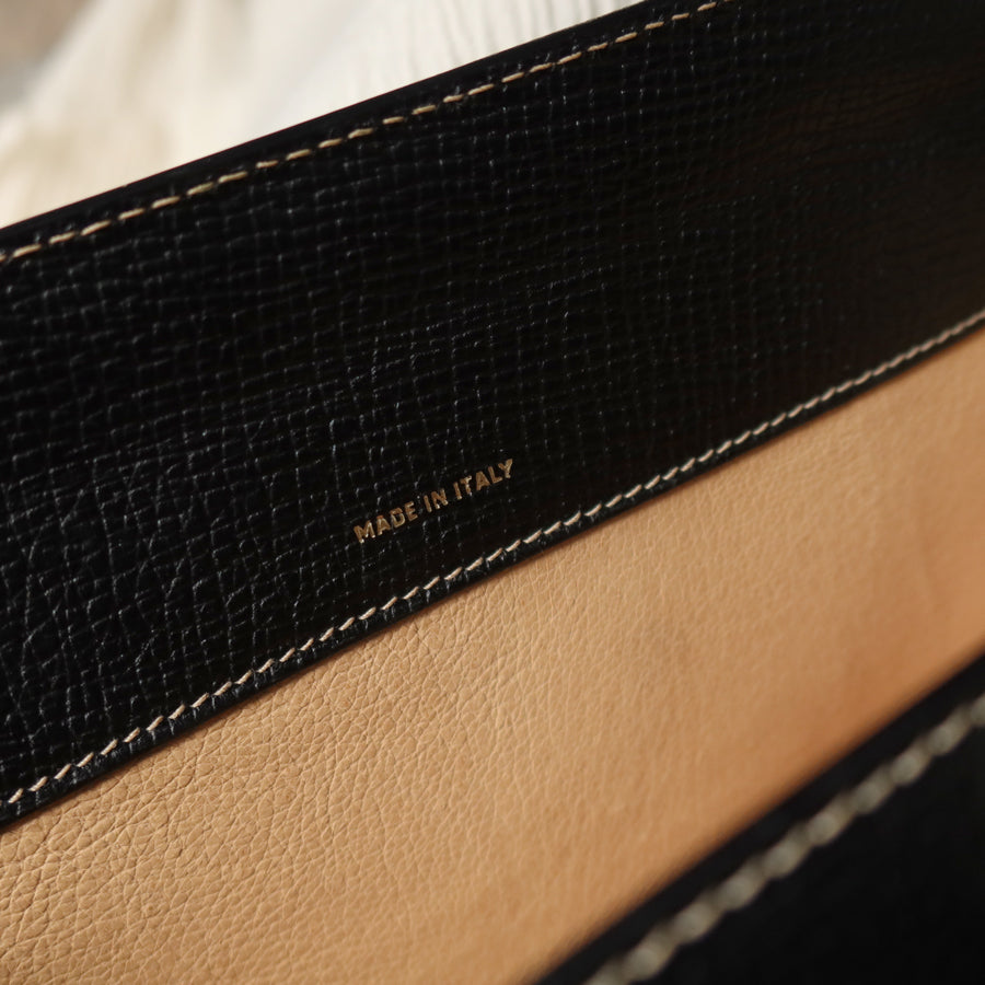 Loewe Vintage Black Grained Leather Twisted Knot Clutch Bag