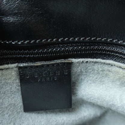 Celine Vintage Black Brown Macadam Triomphe Turn Lock Shoulder Bag
