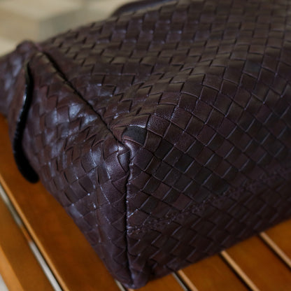 Bottega Veneta Vintage Dark Brown Intrecciato Weave Long Strap Hobo Shoulder Bag