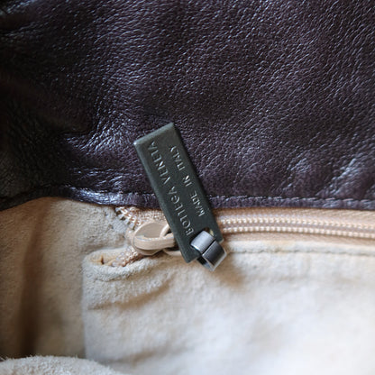 Bottega Veneta Vintage Dark Brown Intrecciato Weave Long Strap Hobo Shoulder Bag