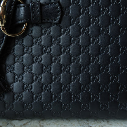 Gucci Vintage Black GG Interlocking Horsebit Chain Strap Shoulder Bag