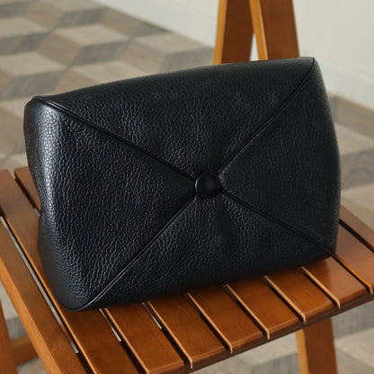 Rare Christian Dior Vintage Black Grained Leather Gold Turn lock 2way Shoulder Bag