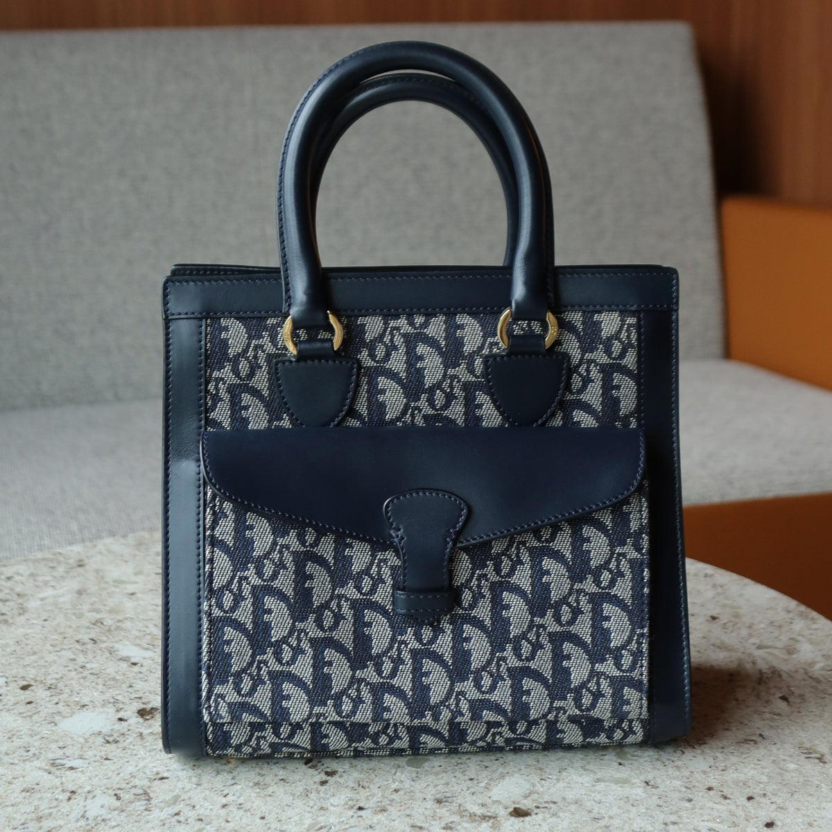 Christian Dior Vintage Oblique Trotter Monogram Diorissimo Handbag