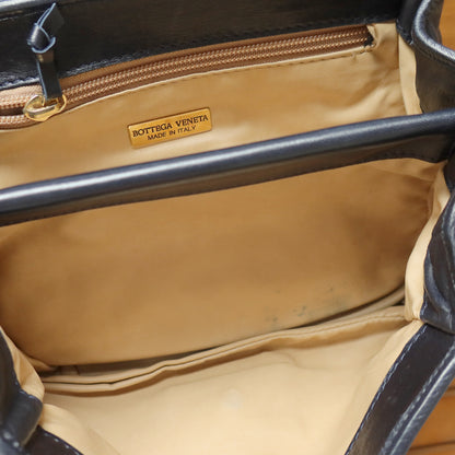 Bottega Veneta Vintage Dark Navy Intrecciato Gold turn lock 2way Shoulder Flap Bag