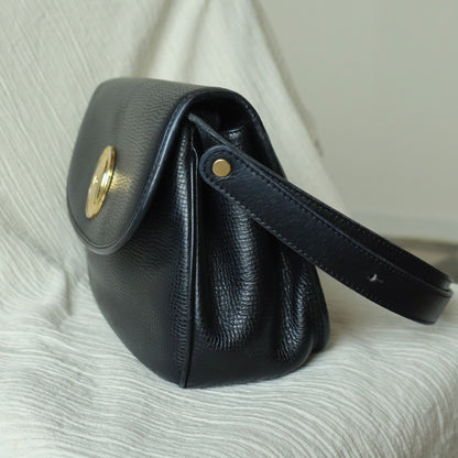 Christian Dior Vintage Black CD Gold oval medallion 2way Shoulder Bag