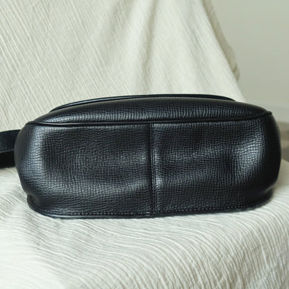 Christian Dior Vintage Black CD Gold oval medallion 2way Shoulder Bag