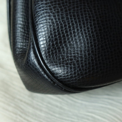 Christian Dior Vintage Black CD Gold oval medallion 2way Shoulder Bag