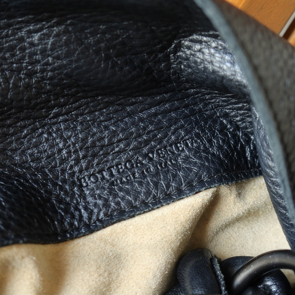 Bottega Veneta Vintage Black Intrecciato Sloane Braided Strap Shoulder Bag
