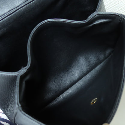 Christian Dior Vintage Black CD Gold oval medallion 2way Shoulder Bag