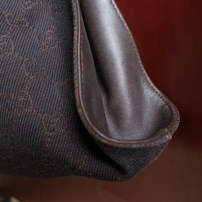 Gucci Vintage GG Monogram Brown Shoulder Hobo Bag
