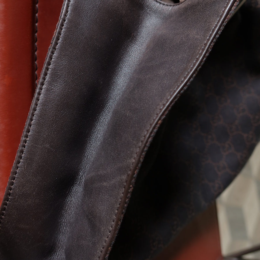 Gucci Vintage GG Monogram Brown Shoulder Hobo Bag