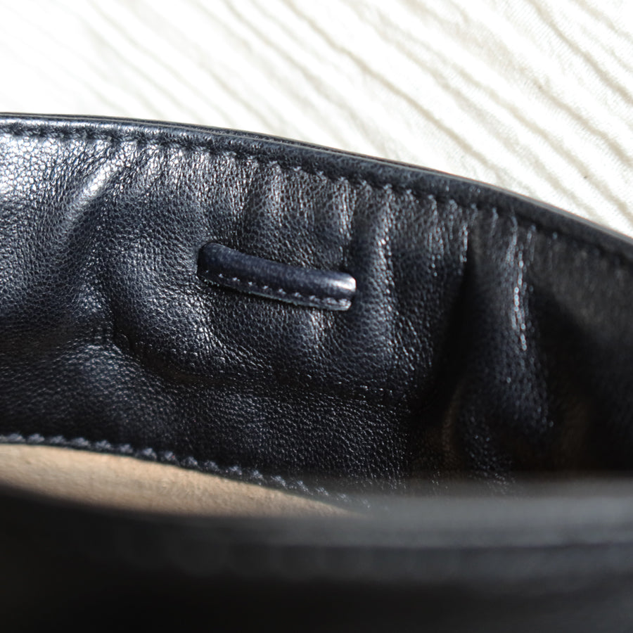 Bottega Veneta Vintage Black Intrecciato Weave Mini Pochette Clutch Shoulder Bag S