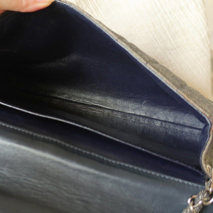 Chanel Vintage Denim Chocolate Bar Quilted Coco mark Shoulder Flap Bag