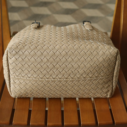 Bottega Veneta Vintage Taupe Intrecciato Leather Cesta Shoulder Tote Bag