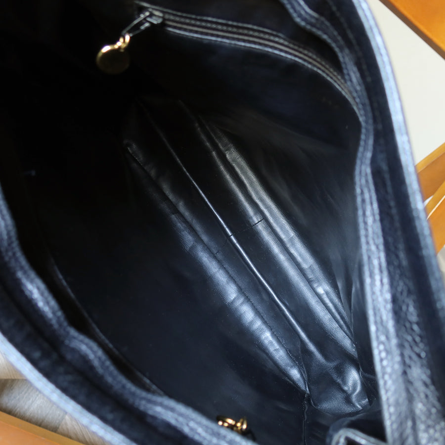 Vintage Chanel Black Caviar 24k Chain Triple CC mark Shoulder Tote Bag
