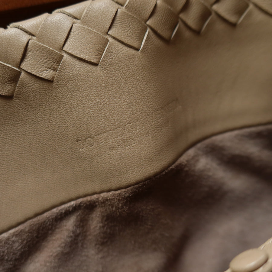 Bottega Veneta Vintage Taupe Intrecciato Leather Cesta Shoulder Tote Bag