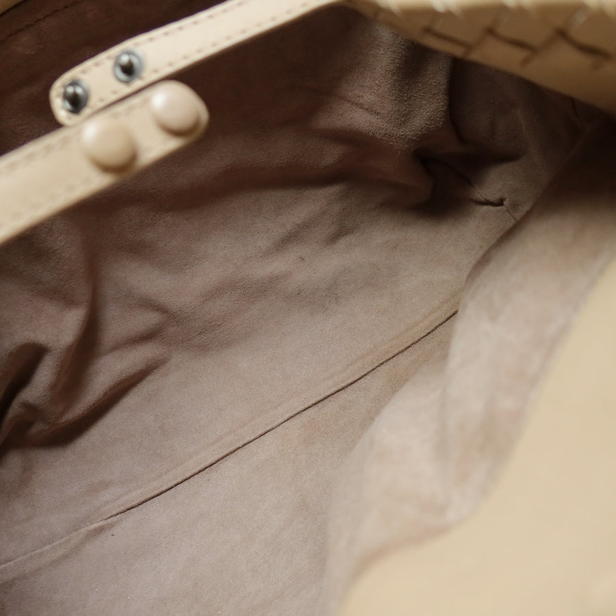 Bottega Veneta Vintage Taupe Intrecciato Leather Cesta Shoulder Tote Bag