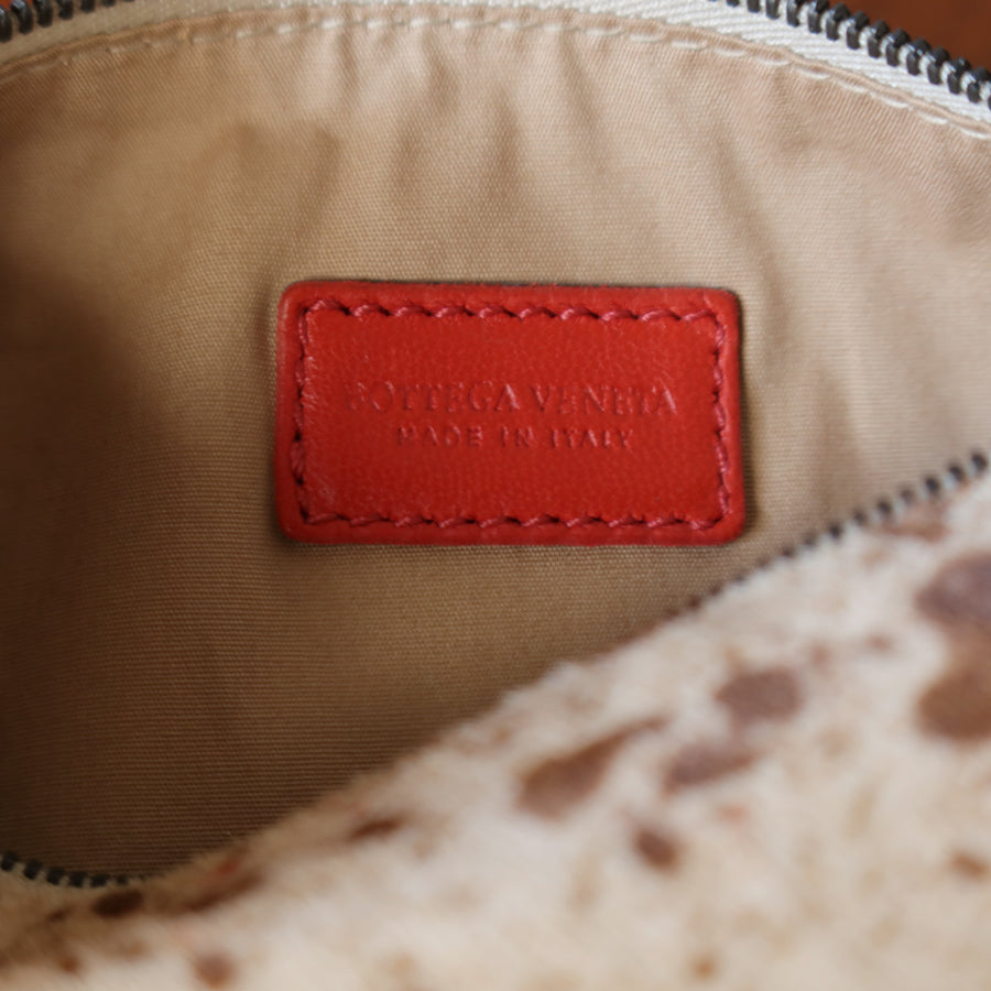 Rare Bottega Veneta Coral Marble Design Vanity Pouch Bag