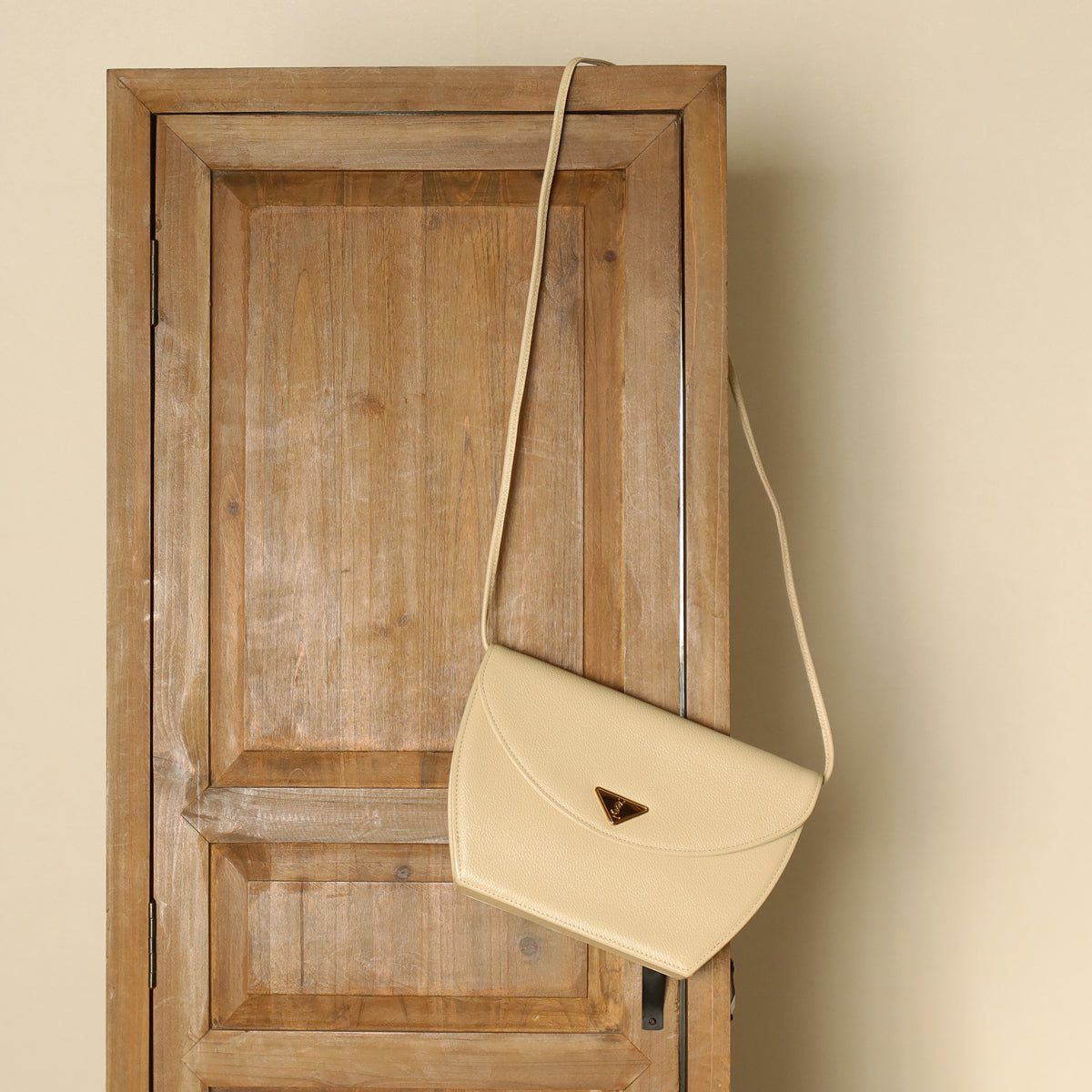 Yves Saint Laurent YSL Vintage Cream Ivory Half Moon Crossbody Flap bag