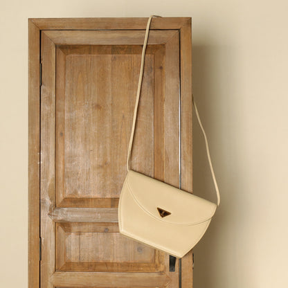 Yves Saint Laurent YSL Vintage Cream Ivory Half Moon Crossbody Flap bag